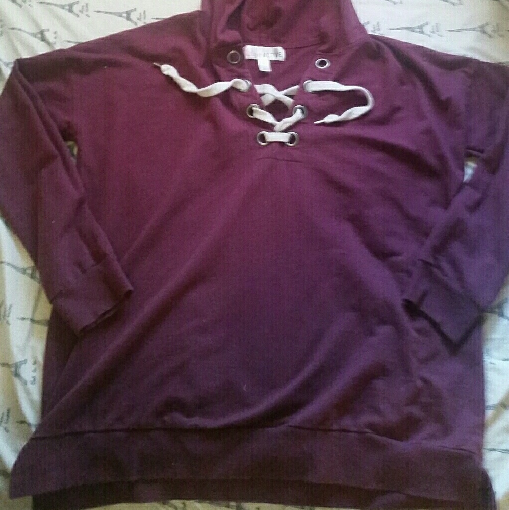 Lace-up Hooded Sweatshirt